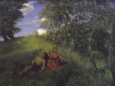 Siësta, 1889 door Hans Thoma